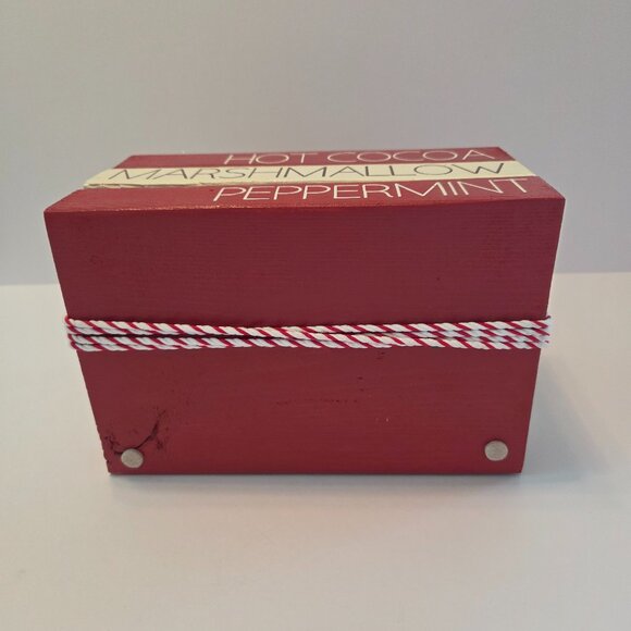 Rustic Holiday Wooden Block Décor – Hot Cocoa, Marshmallow, Peppermint – Handpai - Picture 6 of 9